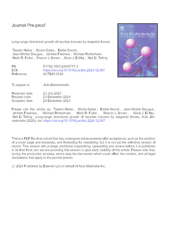 Long-range directional growth of neurites induced by magnetic forces Thumbnail