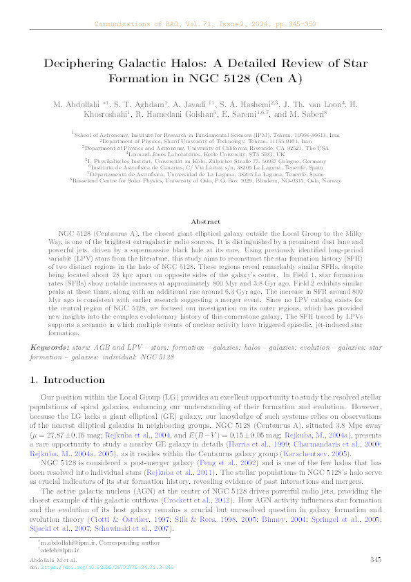 Deciphering Galactic Halos: A Detailed Review of Star Formation in NGC 5128 (Cen A) Thumbnail