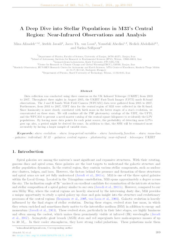 A Deep Dive into Stellar Populations in M33’s Central Region: Near-Infrared Observations and Analysis Thumbnail