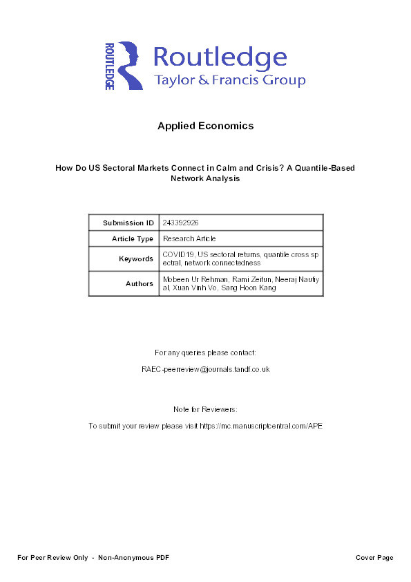 How do US sectoral markets connect in calm and crisis? A quantile-based network analysis Thumbnail