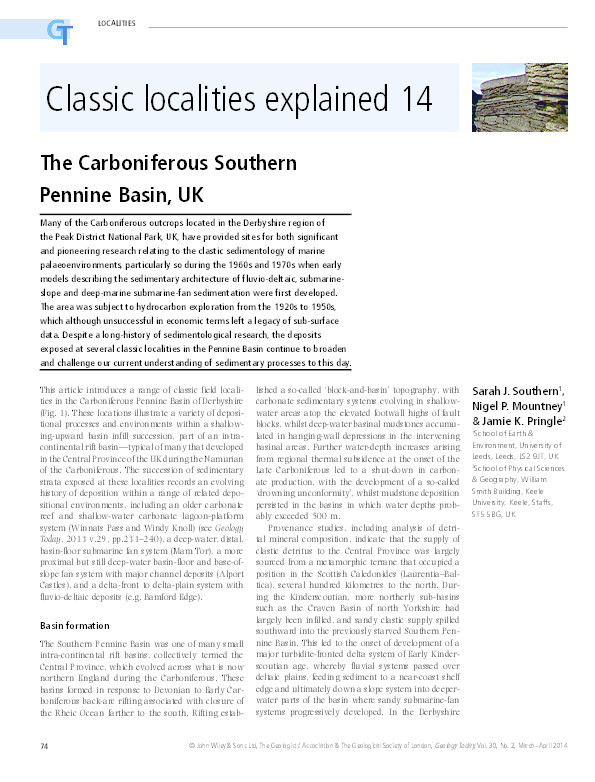 The Carboniferous Southern Pennine Basin, UK Thumbnail