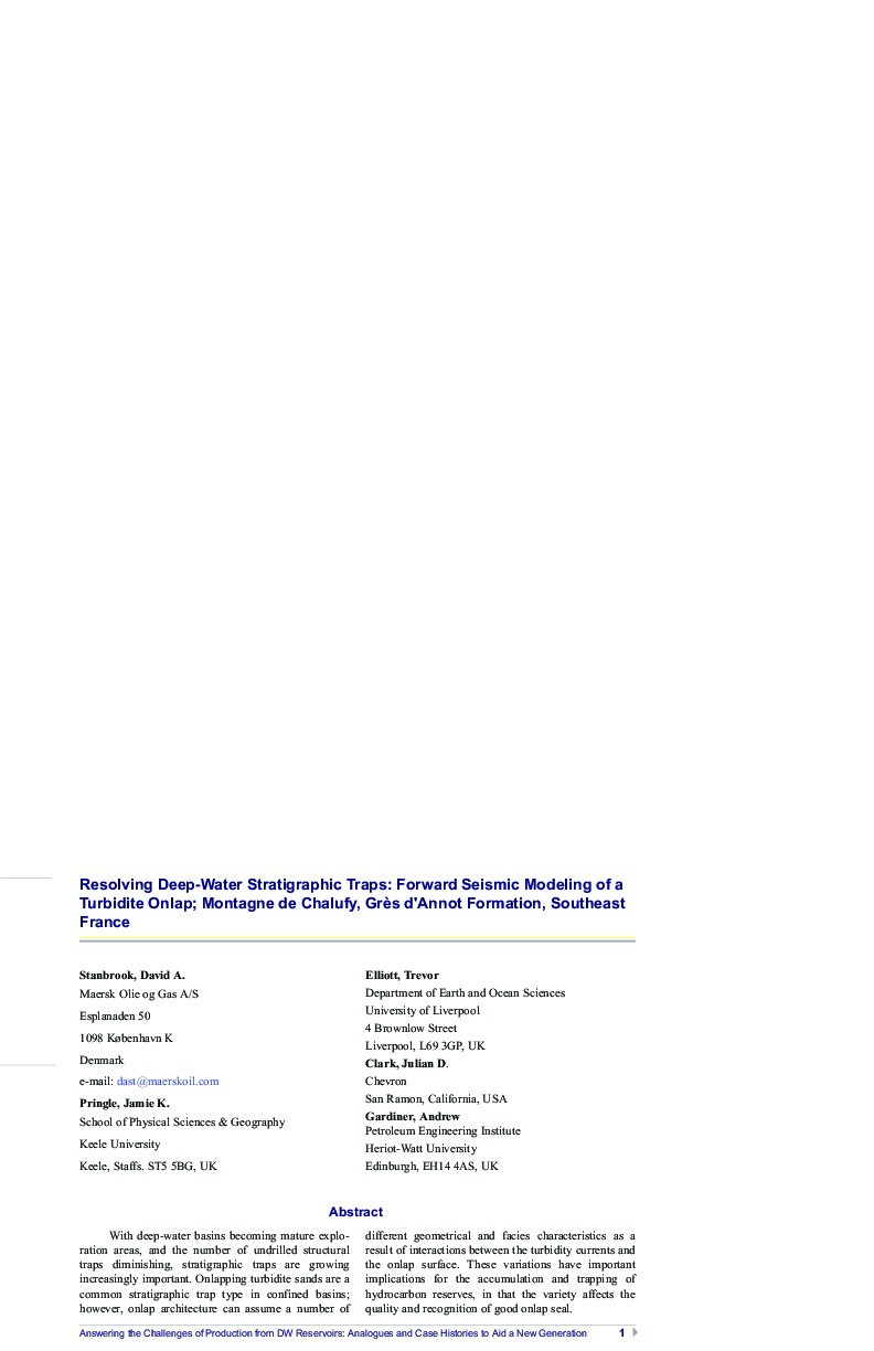 Resolving Deep-Water Channel Architectures: Forward Seismic Modeling of Turbidite Systems, Ainsa II Channel, Campodarbe Group, northern Spain. Thumbnail