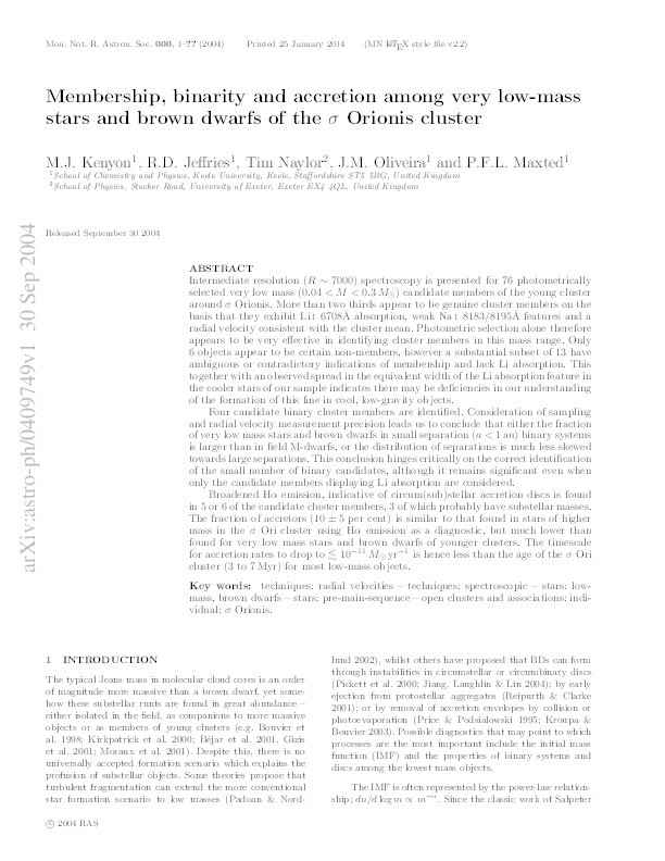 Membership, binarity and accretion among very low-mass stars and brown dwarfs of the s Orionis cluster Thumbnail