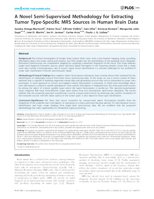 A novel semi-supervised methodology for extracting tumor type-specific MRS sources in human brain data Thumbnail