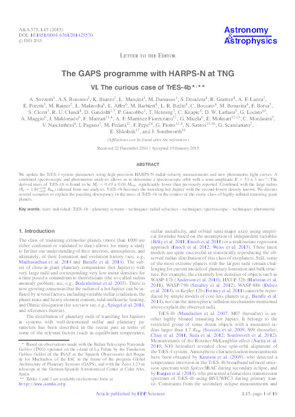 The GAPS programme with HARPS-N at TNG VI. The curious case of TrES-4b Thumbnail
