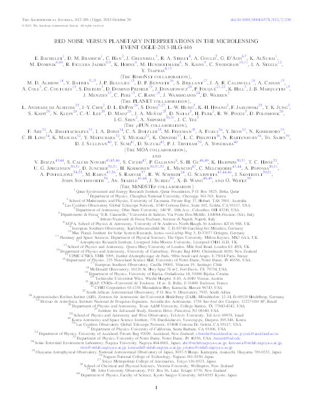 Red Noise Versus Planetary Interpretations In The Microlensing Event OGLE-2013-BLG-446 Thumbnail