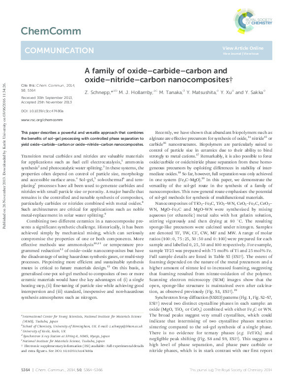 A family of oxide-carbide-carbon and oxide-nitride-carbon nanocomposites. Thumbnail