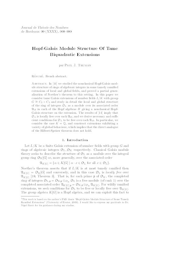 Hopf-Galois module structure of tame biquadratic extensions Thumbnail