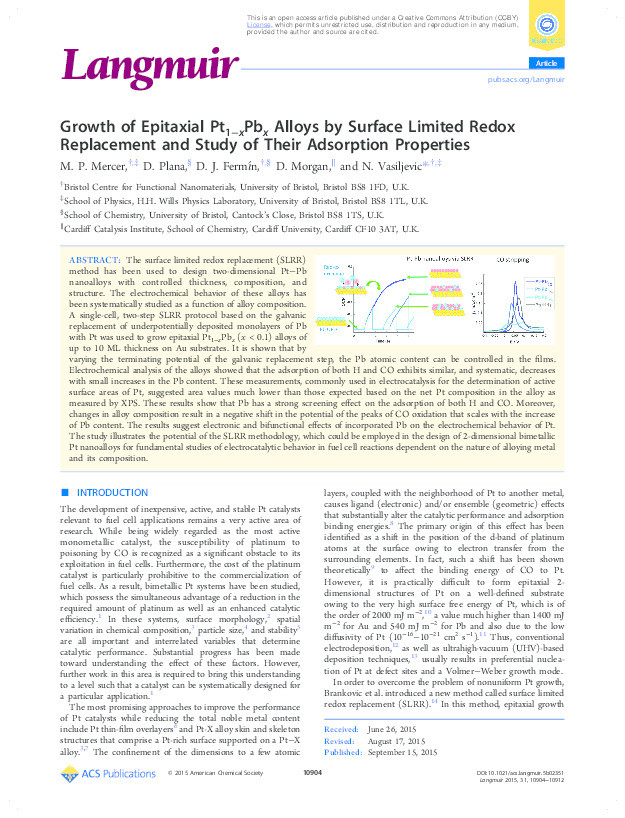 Growth of epitaxial Pt1-xPbx alloys by surface limited redox replacement and study of their adsorption properties Thumbnail