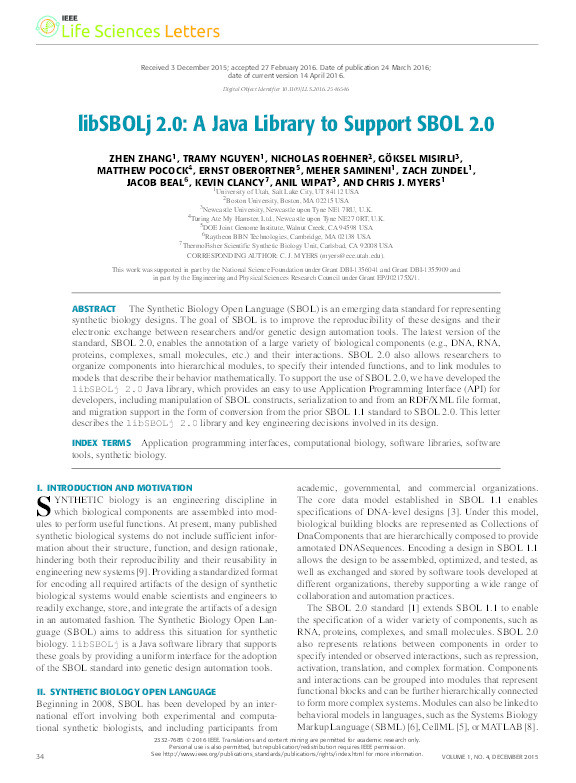 libSBOLj 2.0: A Java Library to Support SBOL 2.0 Thumbnail