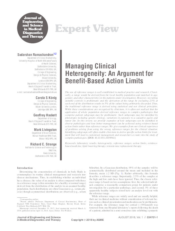 Managing Clinical Heterogeneity: An Argument for Benefit-Based Action Limits Thumbnail