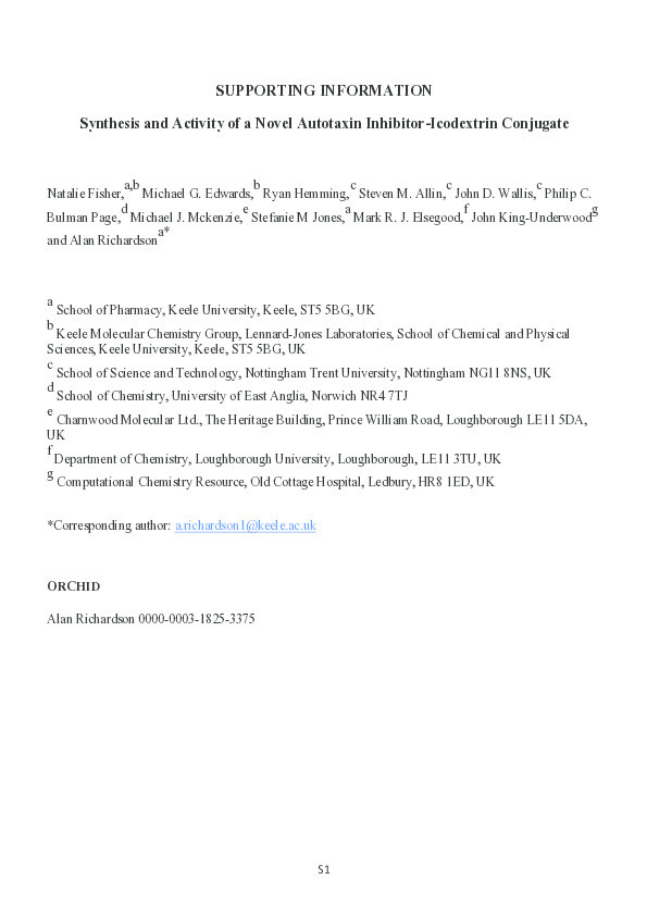 Synthesis and Activity of a Novel Autotaxin Inhibitor-Icodextrin Conjugate Thumbnail