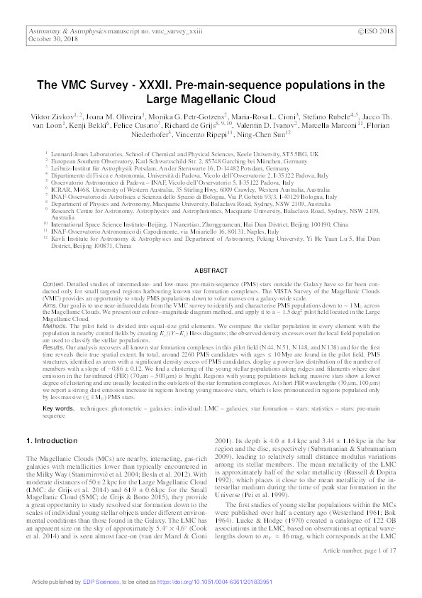 The VMC Survey. XXXII. Pre-main-sequence populations in the Large Magellanic Cloud Thumbnail