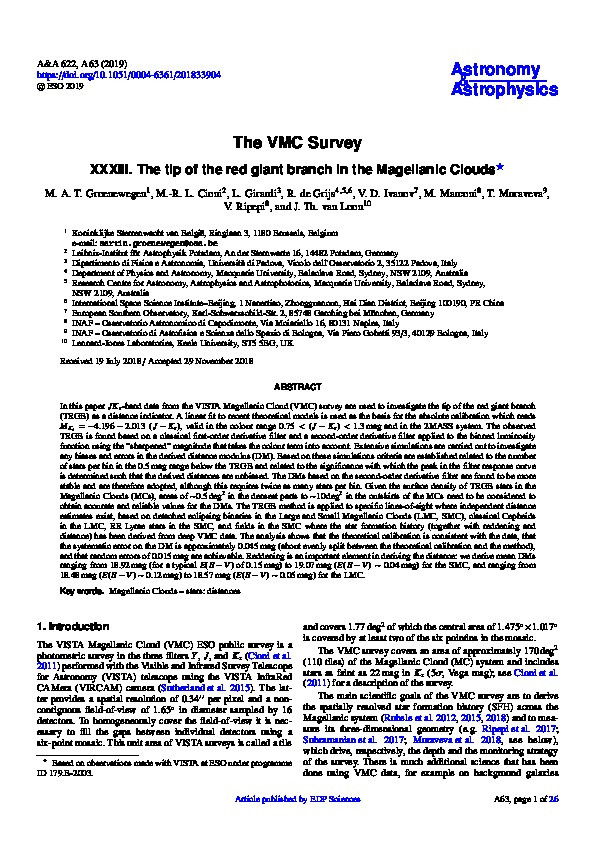 The VMC Survey XXXIII. The tip of the red giant branch in the Magellanic Clouds Thumbnail