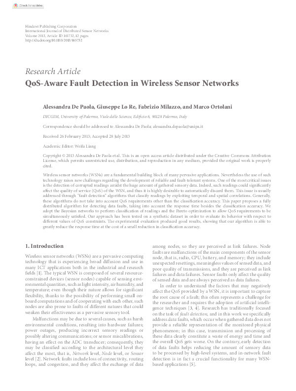 QoS-Aware Fault Detection in Wireless Sensor Networks Thumbnail