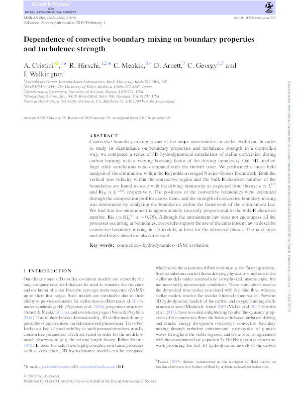 Dependence of convective boundary mixing on boundary properties and turbulence strength Thumbnail