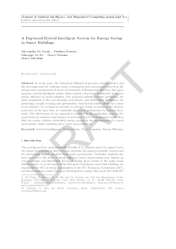 A fog-based hybrid intelligent system for energy saving in smart buildings Thumbnail