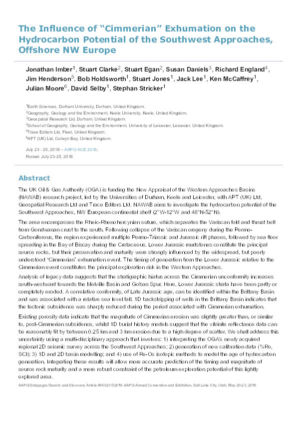 The Influence of “Cimmerian” Exhumation on the Hydrocarbon Potential of the Southwest Approaches, Offshore NW Europe. Thumbnail