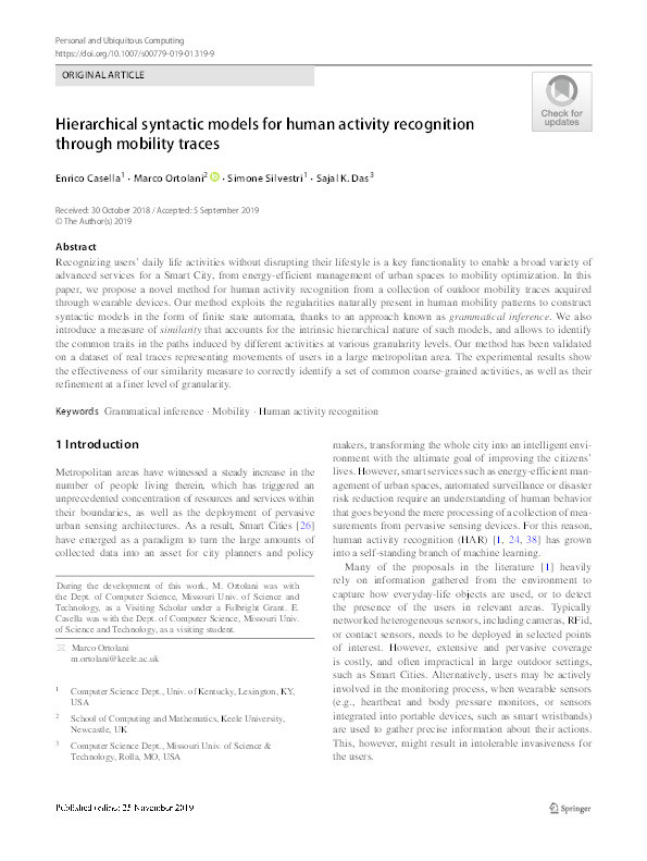 Hierarchical Syntactic Models for Human Activity Recognition through Mobility Traces Thumbnail