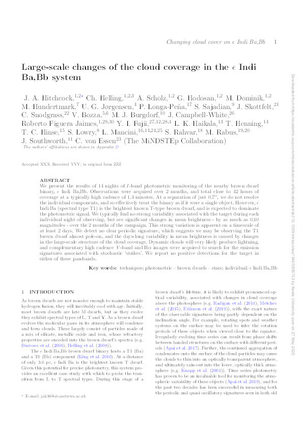Large-scale changes of the cloud coverage in the e Indi Ba,Bb system Thumbnail