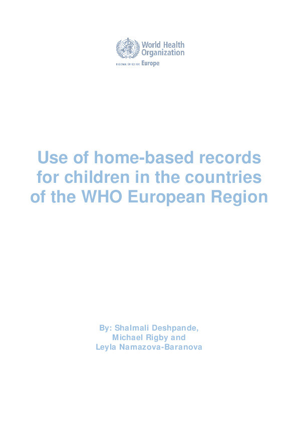Use of home-based records for children in the countries of the WHO European Region Thumbnail