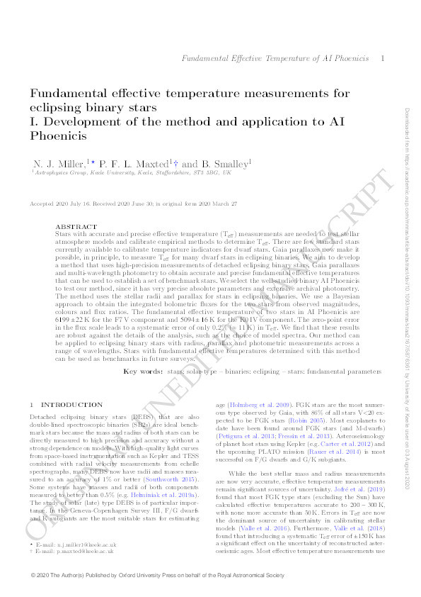 Fundamental effective temperature measurements for eclipsing binary stars I. Development of the method and application to AI Phoenicis Thumbnail