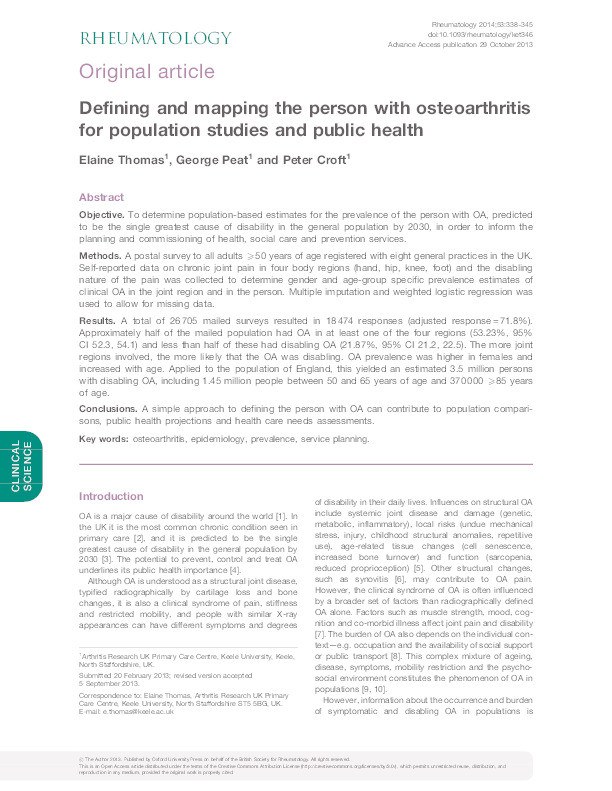 Defining and mapping the person with osteoarthritis for population studies and public health Thumbnail