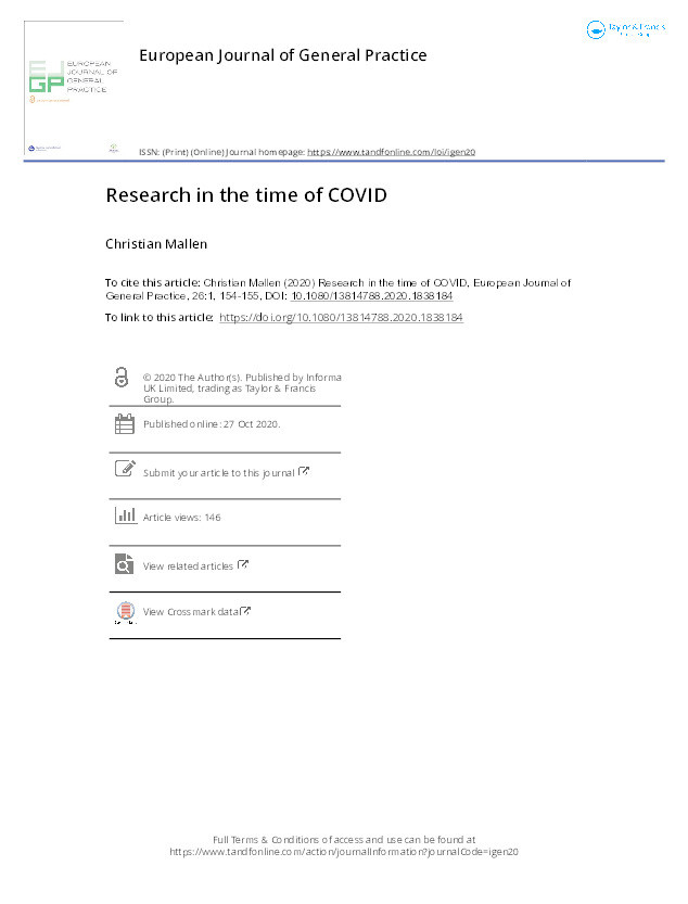 Research in the time of COVID Thumbnail