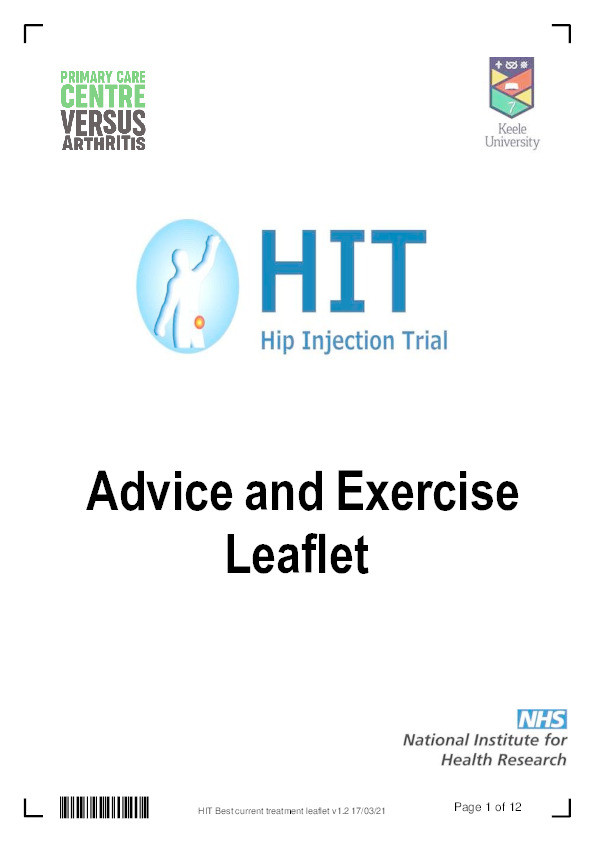 HIT (Hip Injection Trial) Advice and Exercise Leaflet Thumbnail