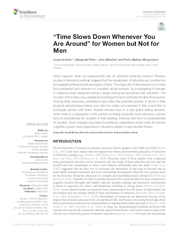 "Time Slows Down Whenever You Are Around" for Women but Not for Men. Thumbnail