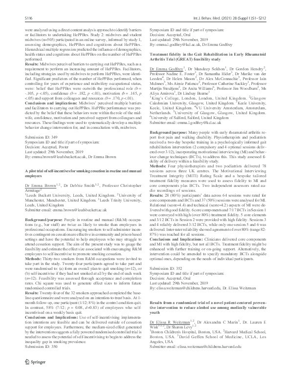 Treatment fidelity in the Gait Rehabilitation in Early Rheumatoid Arthritis Trial (GREAT) feasibility study Thumbnail