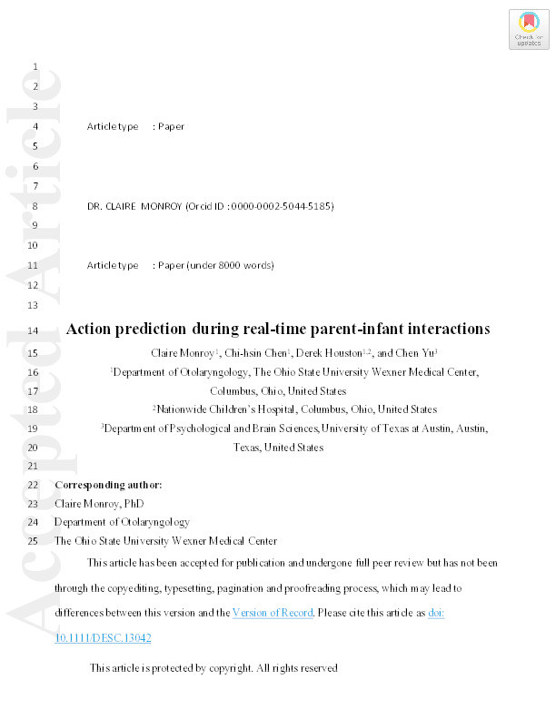 Action prediction during real-time parent-infant interactions Thumbnail