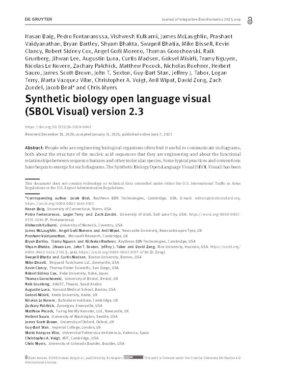 Synthetic biology open language visual (SBOL Visual) version 2.3. Thumbnail