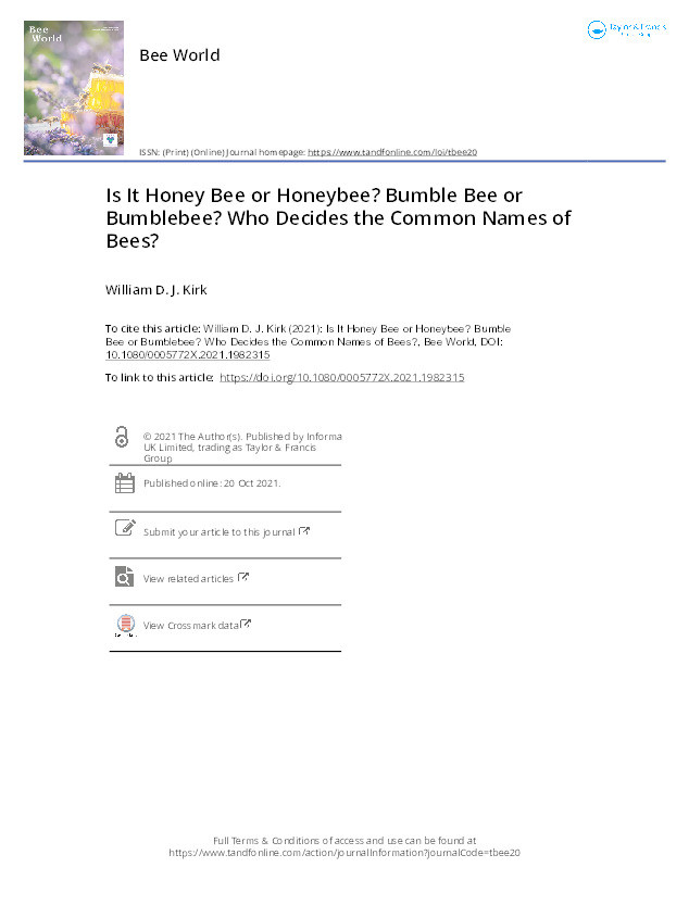 Is It Honey Bee or Honeybee? Bumble Bee or Bumblebee? Who Decides the Common Names of Bees? Thumbnail