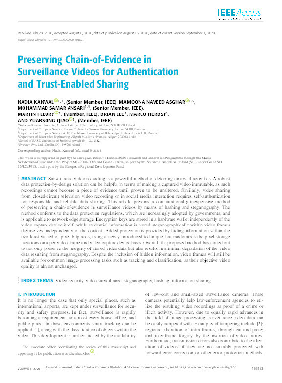 Preserving Chain-of-Evidence in Surveillance Videos for Authentication and Trust-Enabled Sharing Thumbnail