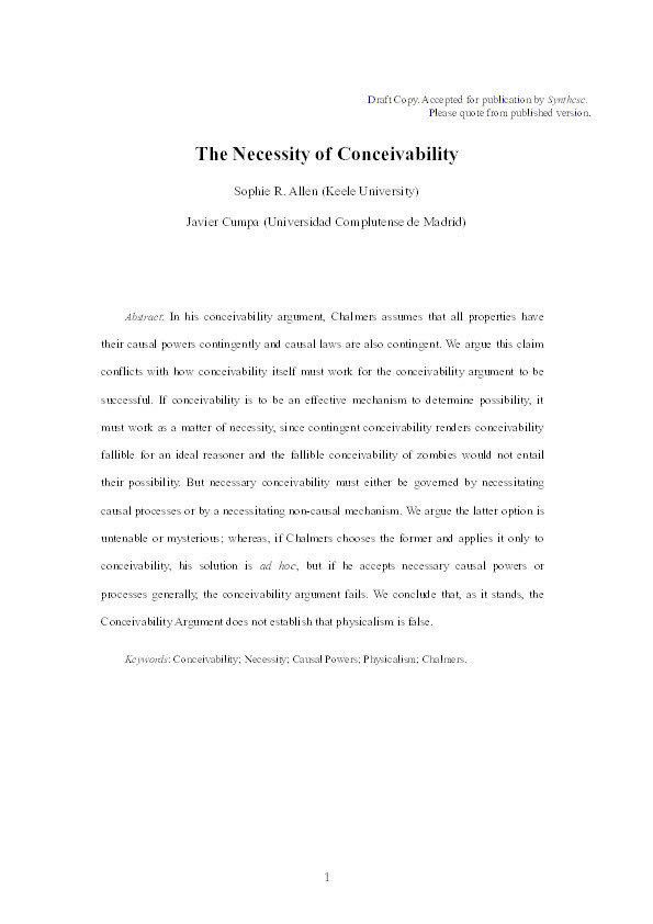 The Necessity of Conceivability Thumbnail