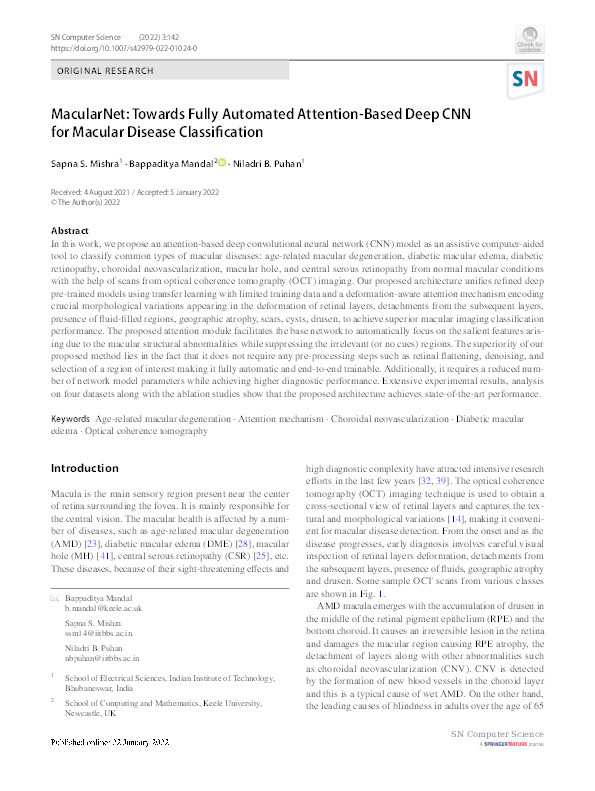 MacularNet: Towards Fully Automated Attention-Based Deep CNN for Macular Disease Classification Thumbnail