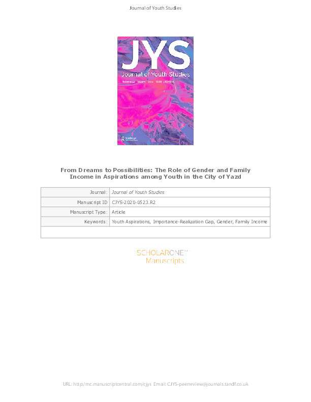 From dreams to possibilities: the role of gender and family income in aspirations among youth in the city of Yazd Thumbnail