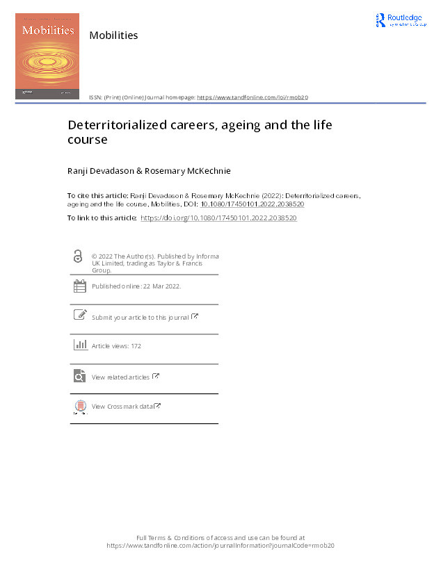 Deterritorialized careers, ageing and the life course Thumbnail