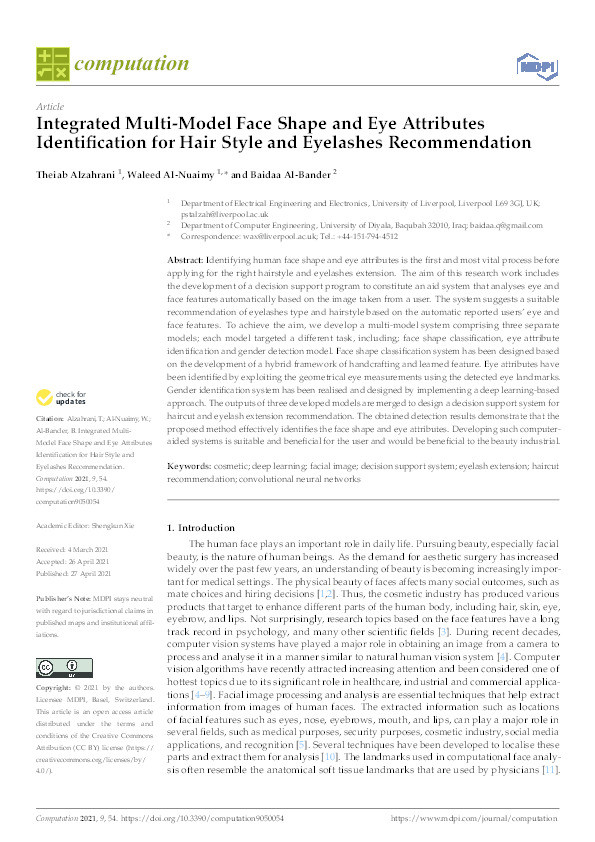 Integrated Multi-Model Face Shape and Eye Attributes Identification for Hair Style and Eyelashes Recommendation Thumbnail