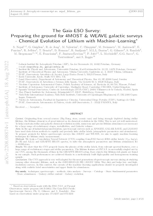 The Gaia-ESO Survey: Preparing the ground for 4MOST and WEAVE galactic surveys Thumbnail