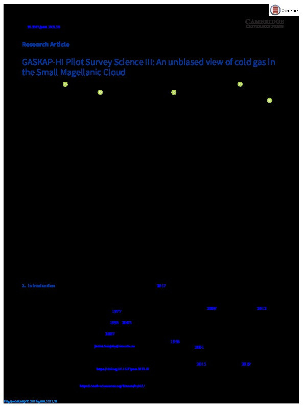 GASKAP-HI Pilot Survey Science III: An unbiased view of cold gas in the Small Magellanic Cloud Thumbnail