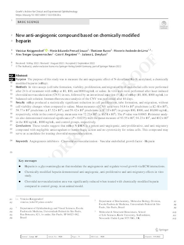 New anti-angiogenic compound based on chemically modified heparin Thumbnail