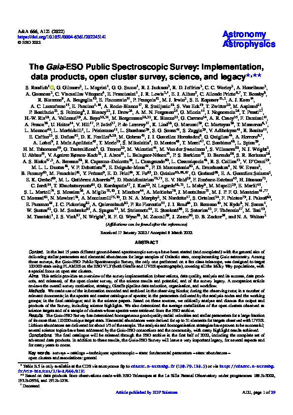 The Gaia-ESO Public Spectroscopic Survey: Implementation, data products, open cluster survey, science, and legacy Thumbnail