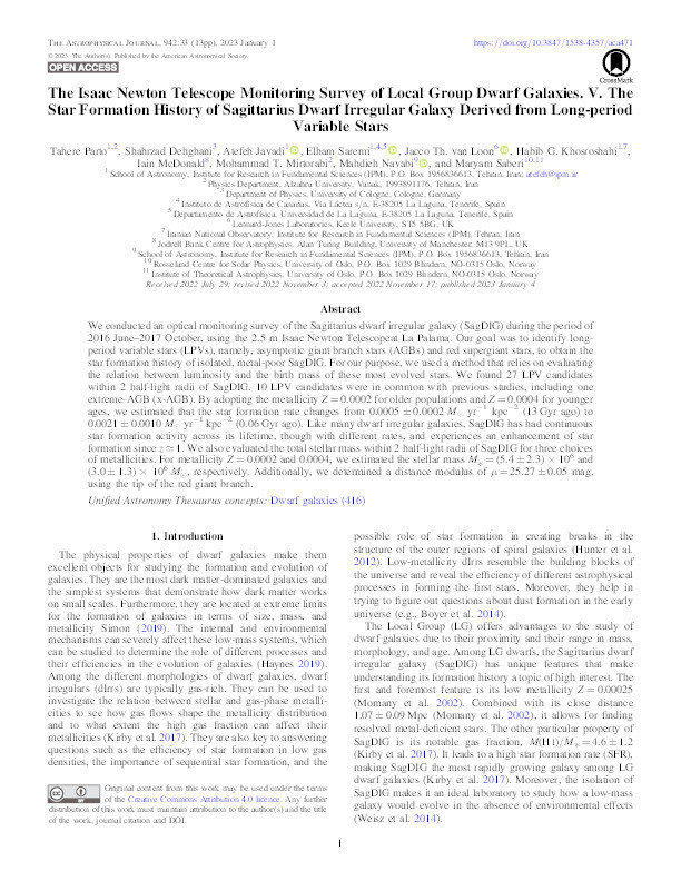 The Isaac Newton Telescope Monitoring Survey of Local Group Dwarf Galaxies. V. The Star Formation History of Sagittarius Dwarf Irregular Galaxy Derived from Long-period Variable Stars Thumbnail